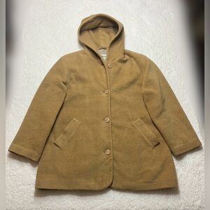 Vintage LL Bean Wool Blend Hooded Coat Womens Medium